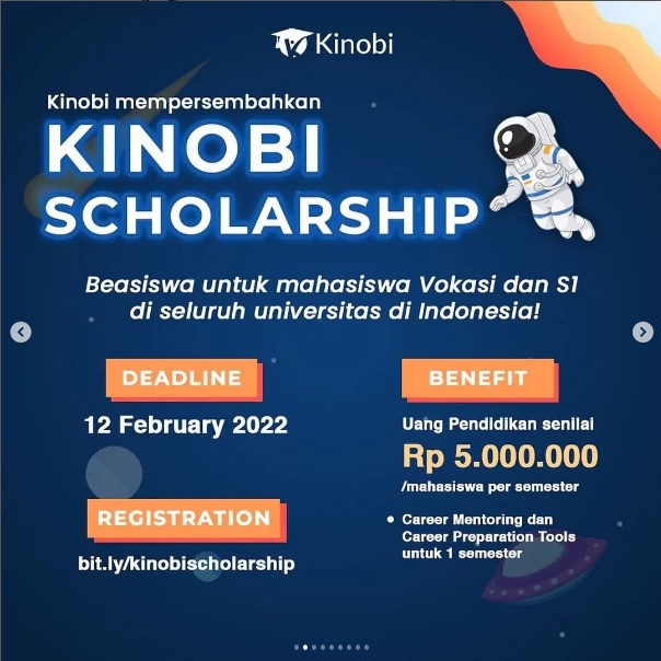 KINOBI SCHOLARSHIP Raih Biaya Pendidikan Senilai RP 5.000.000/Mahasiswa