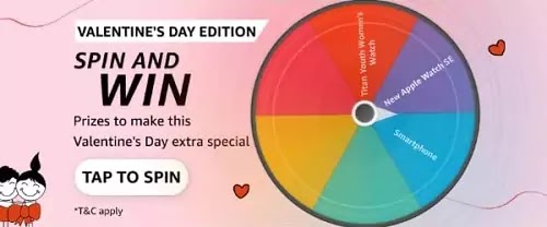 Amazon Valentine's Day edition Spin Quiz Answer and  win valentines day extra special