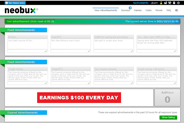 NEOBUX MONEY EARNING : How To Make money from Neobux | Earn upto $ 500 per month from Neobux