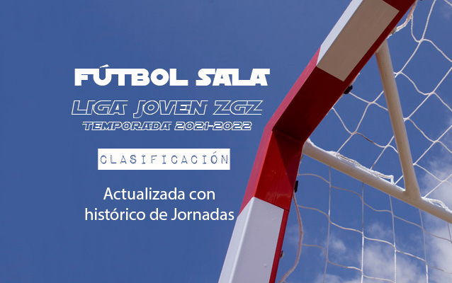 FÚTBOL SALA: Actualizada clasificación con histórico de todas las jornadas de la Liga Joven ZGZ Temporada 2021-2022