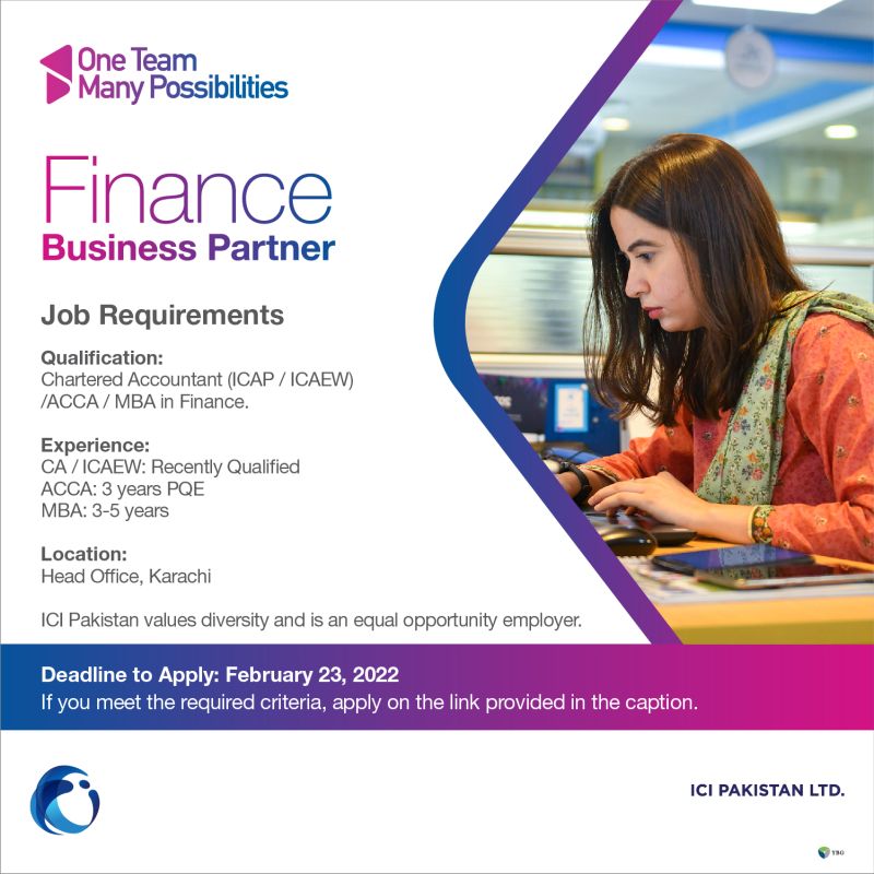 ICI Pakistan Jobs Finance Business Partner