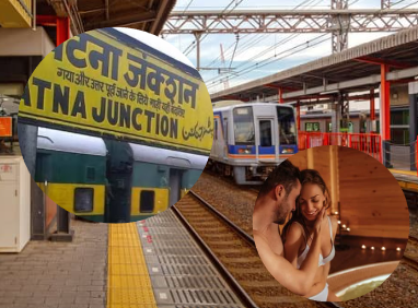 At the Patna train station, a pornographic video is shown for 3 minutes