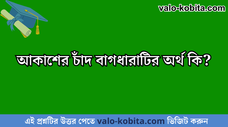 আকাশের চাঁদ বাগধারাটির অর্থ কি?