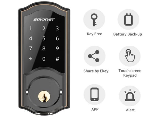 SMONET Smart Deadbolt Bluetooth Door Lock Keyless