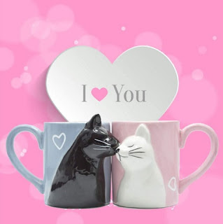 Kiss Cat Coffee Couple Mug set
