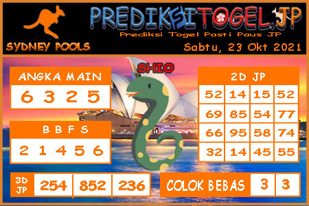 Prediksi Togel Sydney JP Sabtu 23 Oktober 2021