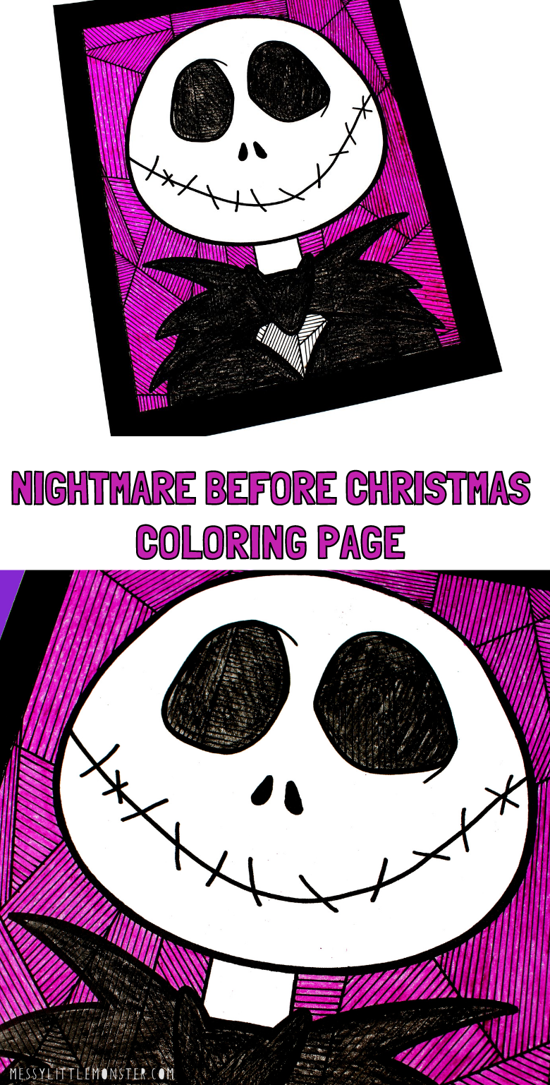 Nightmare Before Christmas coloring page. Jack Skellington coloring page.