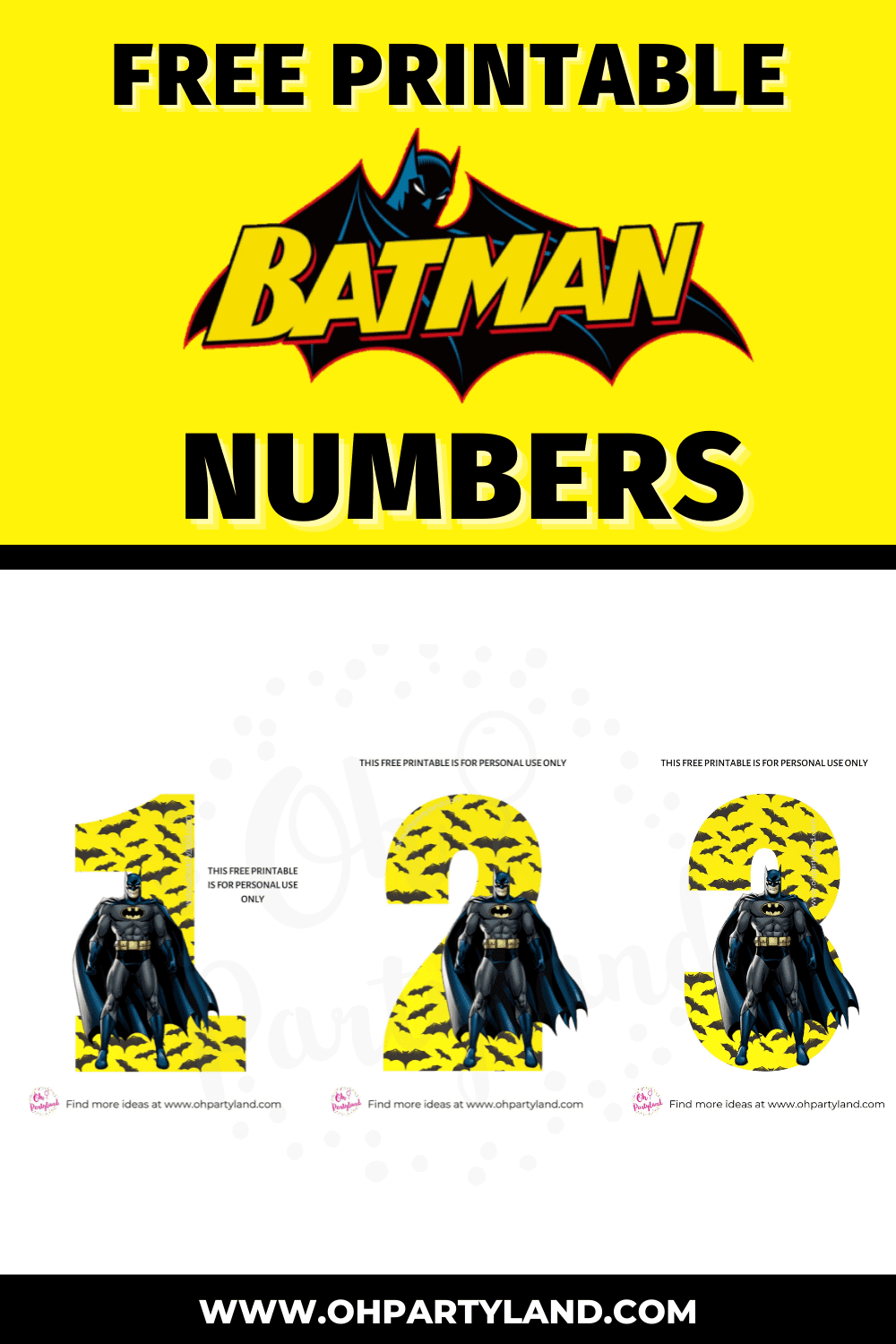 free printable batman numbers