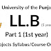 LLB 5 years syllabus | LLB 5 years syllabus part 1 Punjab University