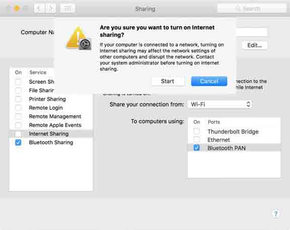 شارك Mac Wi-Fi مع iPad