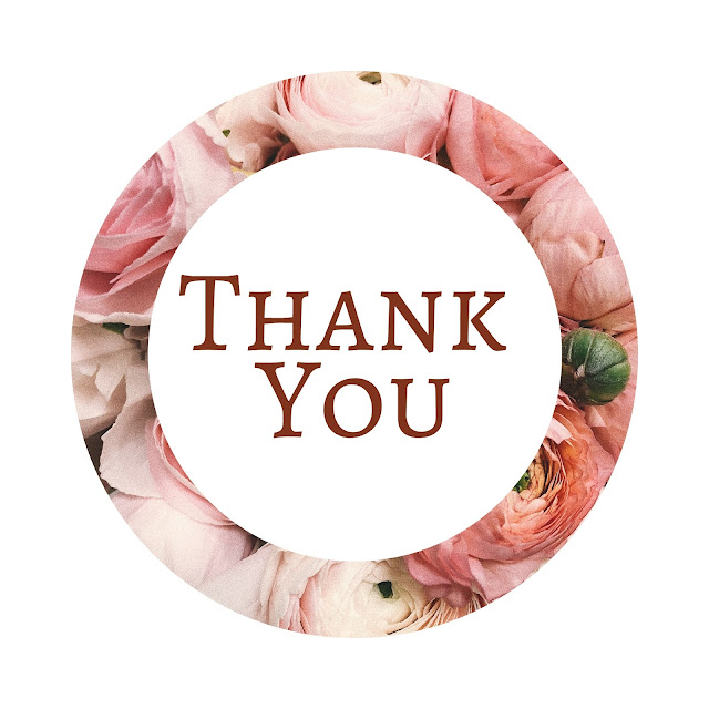 10 Free Thank You Stickers - Circle - Watercolor Floral Pink Pastel Themed - Printable - Simple Beautiful Designs