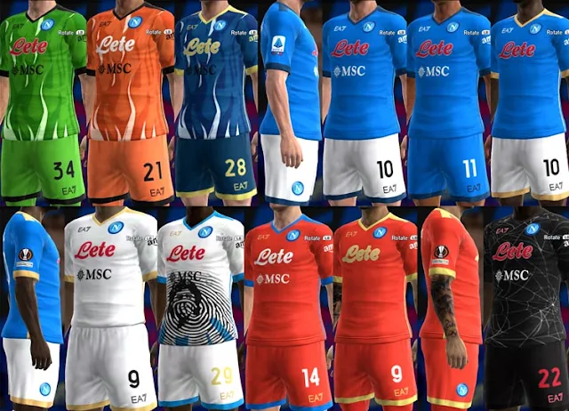 Napoli 2021-2022 Kits For PES 2013