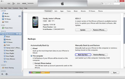 Cara backup data iphone ke laptop/pc via Itunes