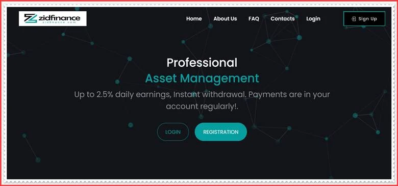 Мошеннический сайт zidfinance.com – Отзывы, развод, платит или лохотрон? Мошенники