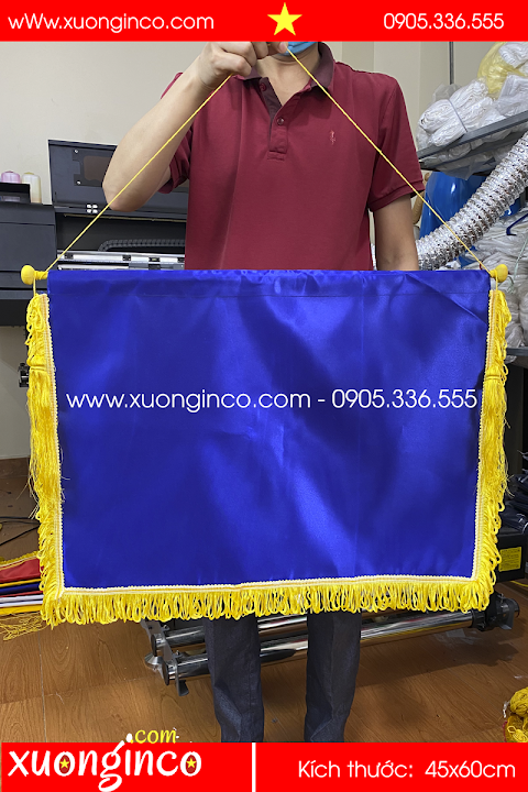 Cờ Lưu niệm màu xanh 40x60