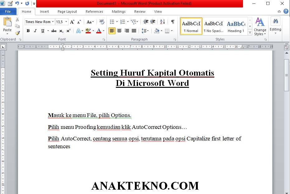 Cara Setting Huruf Kapital Otomatis Di Awal Kalimat Microsoft Word