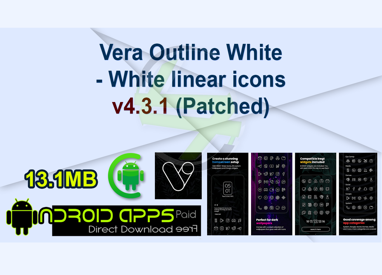 Vera Outline White – White linear icons v4.3.1 (Patched)