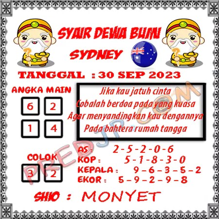 Prediksi Dewa Bumi Sdy Sabtu 30-September-2023