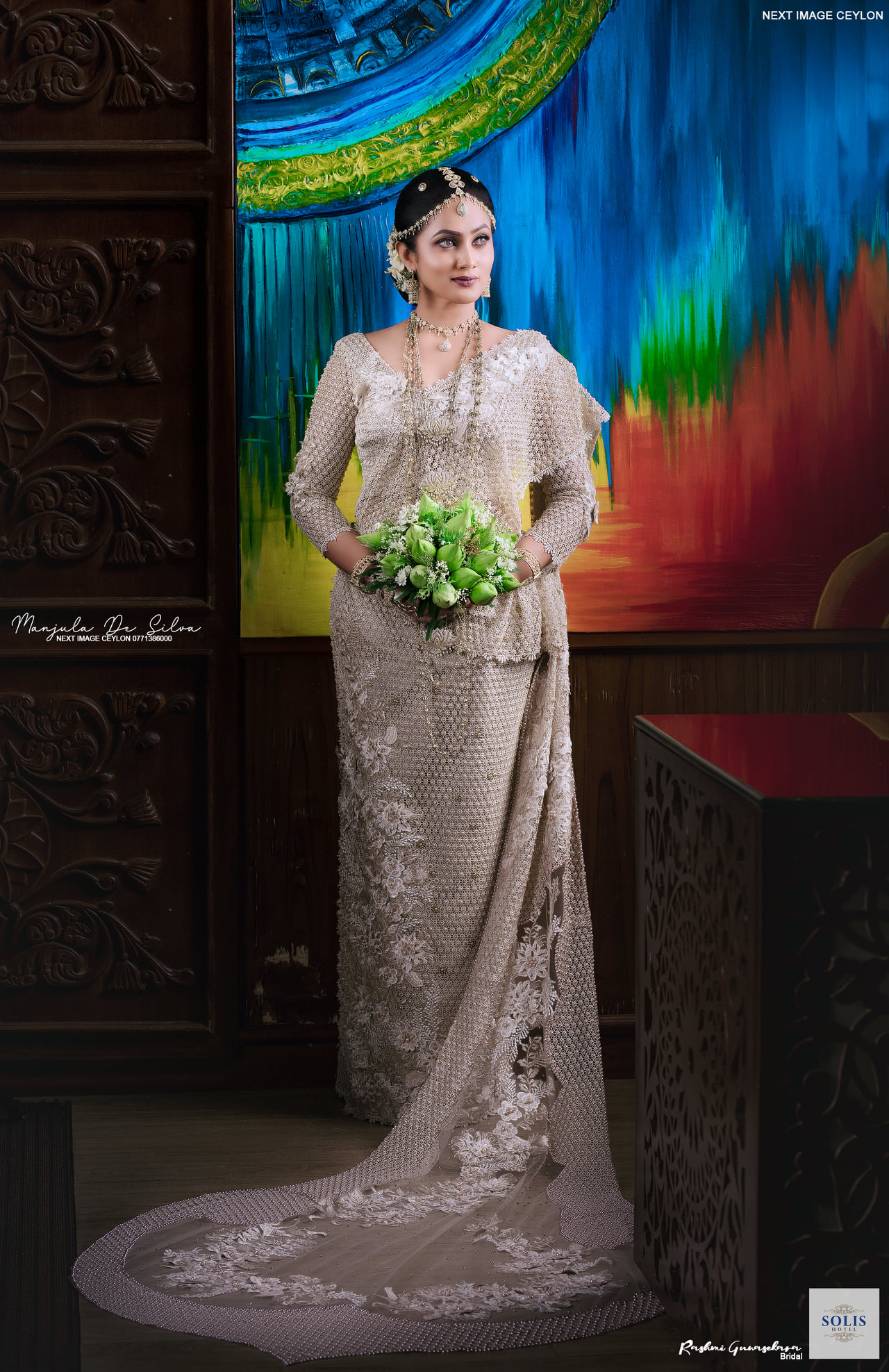 Dilsha traditional kandyan bridal beige