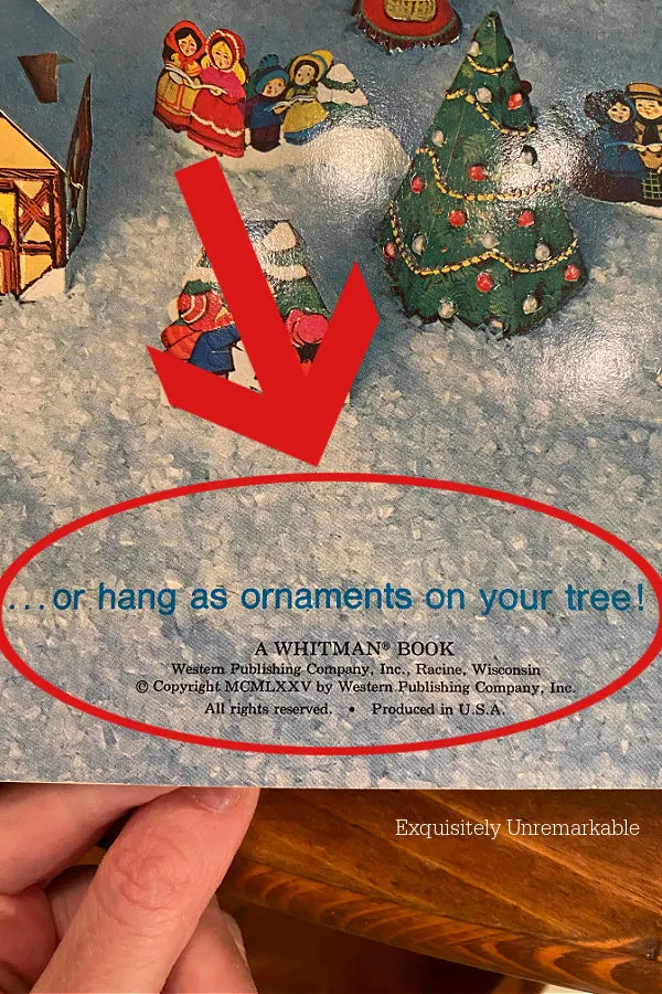 Whitman Christmas Book with the publishing details circled