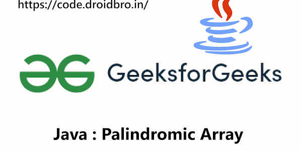 Palindromic Array GFG Solution