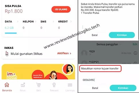 cara transfer pulsa indosat lewat myim3