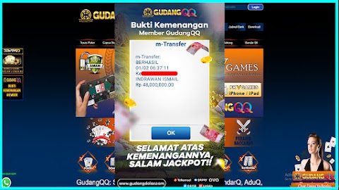 Selamat Kepada Member Setia GudangQQ WD sebesar Rp. 48.000.000.-