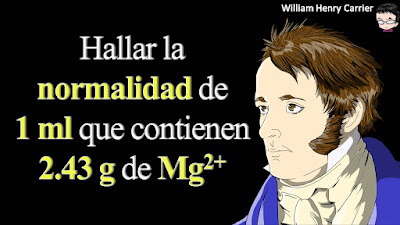 Calcular la normalidad de 1.00 ml que contienen 2.43 mg de Mg(2+)