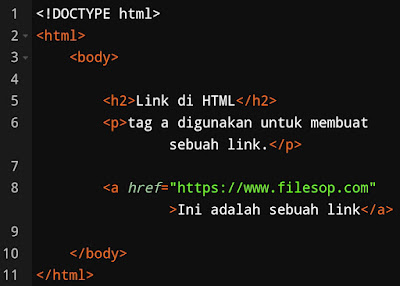 Contoh program link html