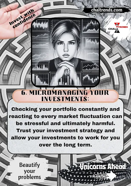 Drawn image of a woman carefully looking at her investment