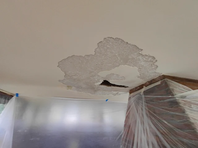 plaster ceiling water damage repair