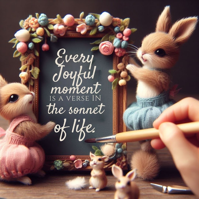 Every joyful moment is a verse in the sonnet of life.
