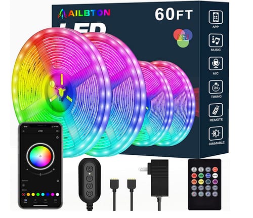 AILBTON DT2 Color Changing RGB Led Strip Built-in Mic