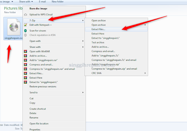 Membuka file ISO dan IMG menggunakan 7-Zip