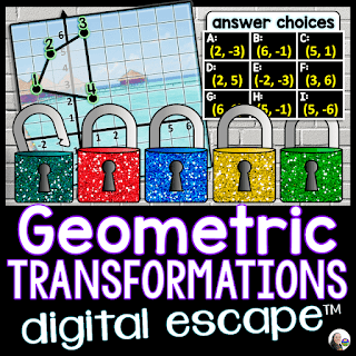 Geometric transformations digital math escape room