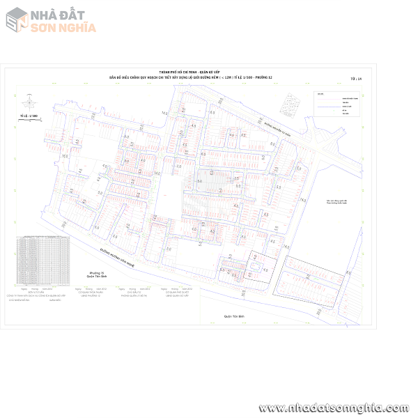 Bản đồ lộ giới hẻm phường 12 quận Gò Vấp