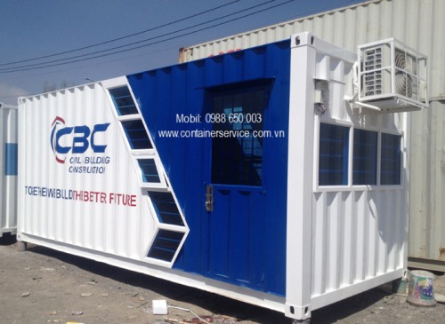 Container Văn Phòng 20 Feet Vẽ Logo, Lắp Kính Màu Cường Lực