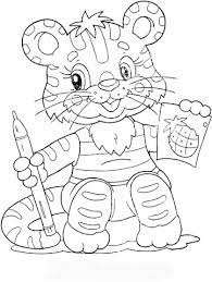 School coloring page, fox, rabbit, mouse| FREE TO PRINT