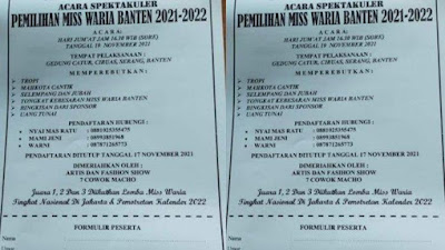 Viral Selebaran Pemilihan Miss Waria Banten 2021 !!!