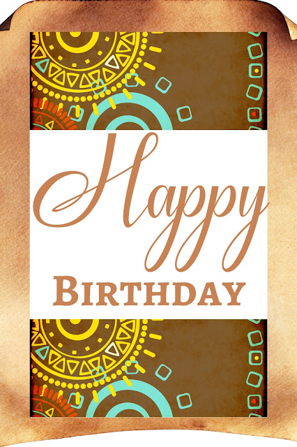 10 Unique Happy Birthday - Ethnic Indigenous Tribal African Themed - Greeting Card Printable - Print At Home