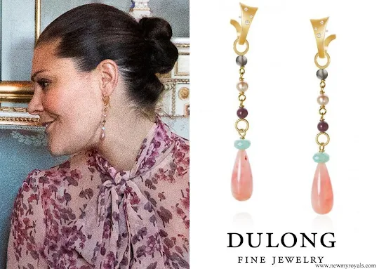 Crown Princess in Victoria Dulong Fine Jewelry Butterfly Earrings with Piccolo Pendants