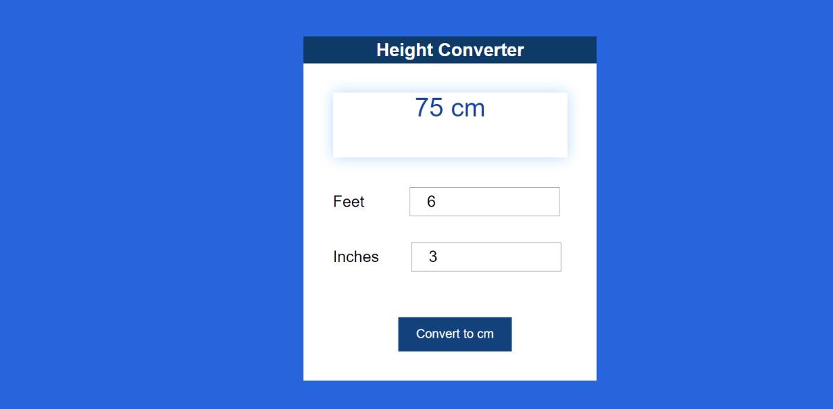 JavaScript of Height Converter App