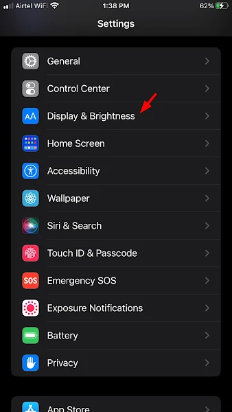 Display & Brightness