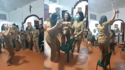 HEBOH! Video Joget Perempuan PNS Tenggak Botol Miras, Temannya Tertawa-tawa