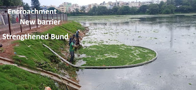 Gathering weeds with a trash boom