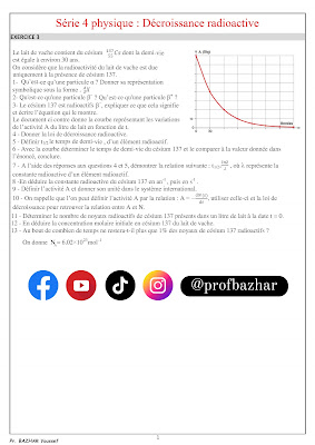 exercice 3 Décroissance radioactive 2bac biof