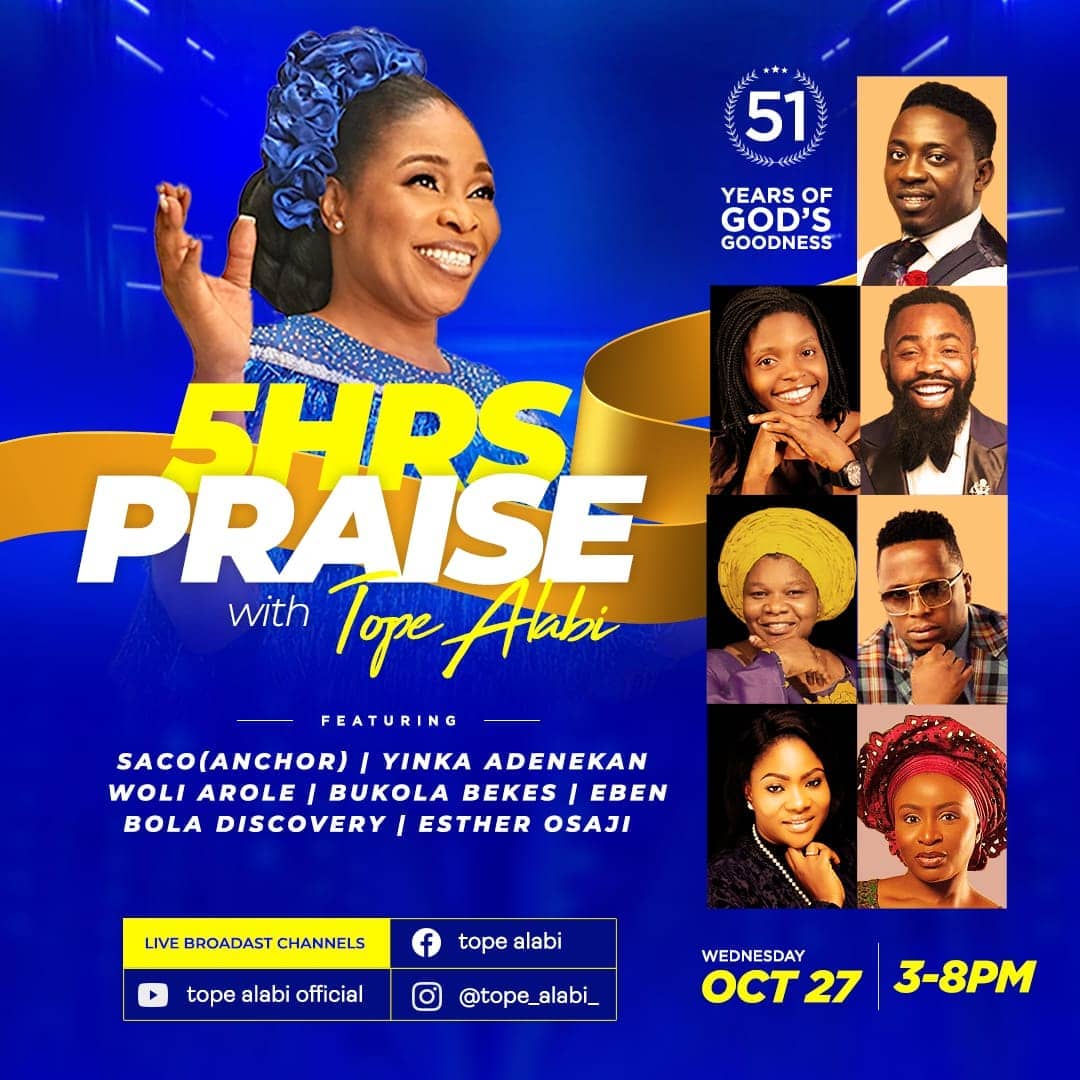 Tope Alabi To Mark 51st Birthday With 5 Hours Praise