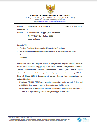 Surat Edaran Pengisian DRH dan Pengusulan Penetapan NI PPPK Guru Tahun 2022, DRH PPPK Guru, PPPK Guru 2022