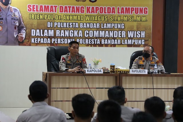 Kunjungan Kerja Kapolda Lampung di Polresta Bandar Lampung