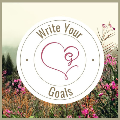 Write Your Goals - Labels Stickers - Printable - Spring Floral Monogram Design - 15 Free Image Pictures